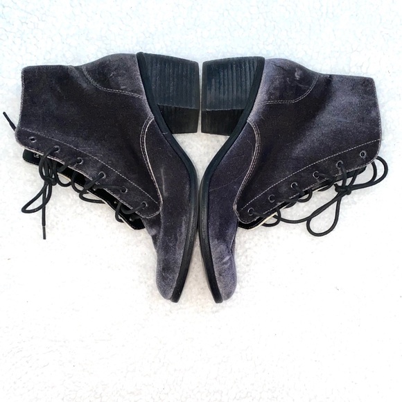 Dolce Vita Gray Lace Up Zipper Side Ankle Boots - Picture 3 of 6